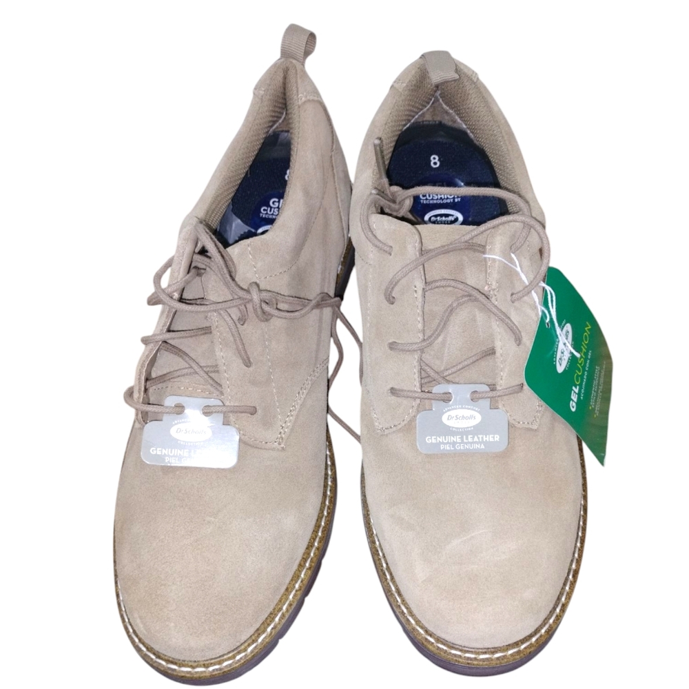 Dr. Scholl’s tan suede lace up oxfords with gel cushion insoles size 7